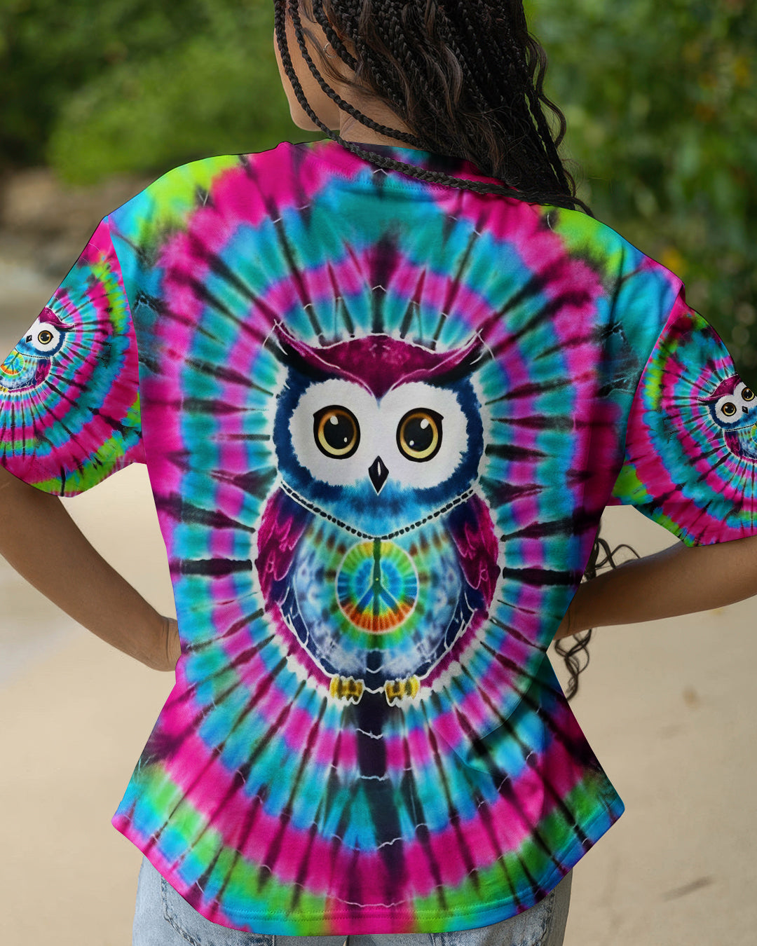 VIBRANT VORTEX HIPPIE OWL ALL OVER PRINT - YHLT1501262