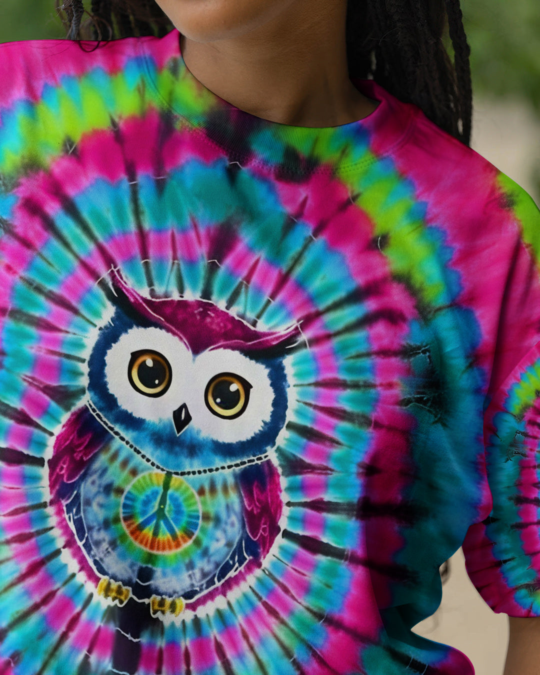 VIBRANT VORTEX HIPPIE OWL ALL OVER PRINT - YHLT1501262