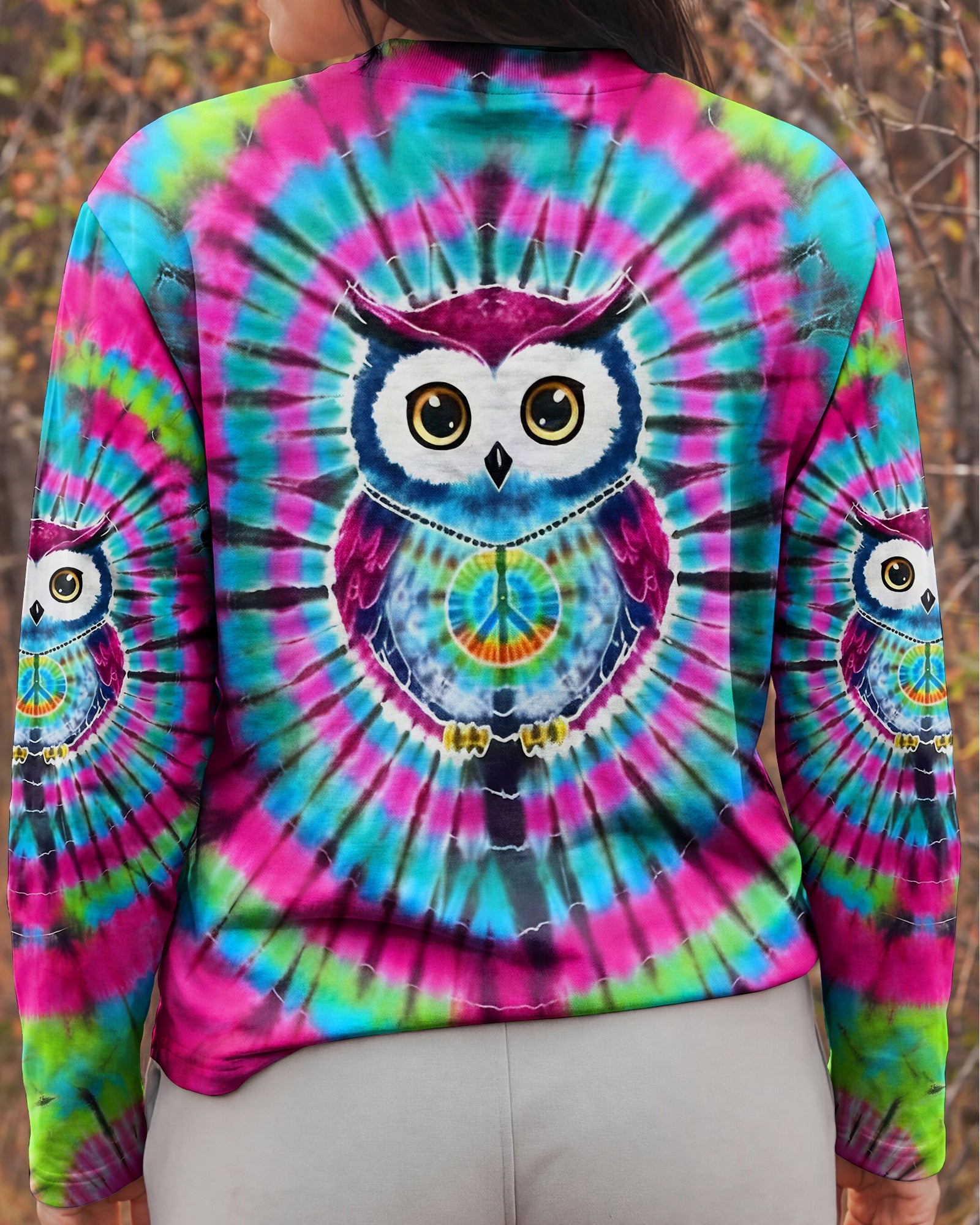 VIBRANT VORTEX HIPPIE OWL ALL OVER PRINT - YHLT1501262