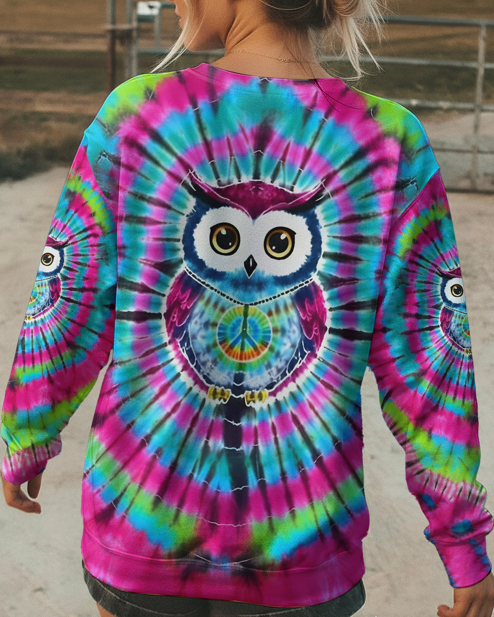 VIBRANT VORTEX HIPPIE OWL ALL OVER PRINT - YHLT1501262