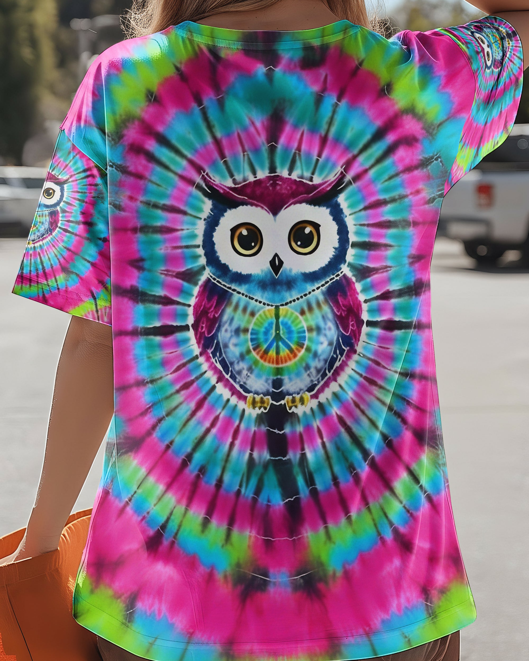 VIBRANT VORTEX HIPPIE OWL ALL OVER PRINT - YHLT1501262