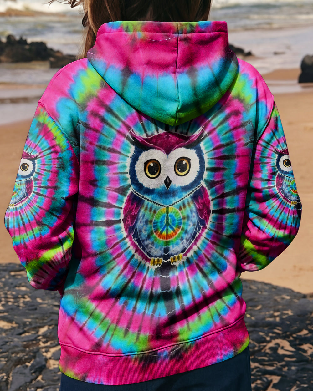 VIBRANT VORTEX HIPPIE OWL ALL OVER PRINT - YHLT1501262
