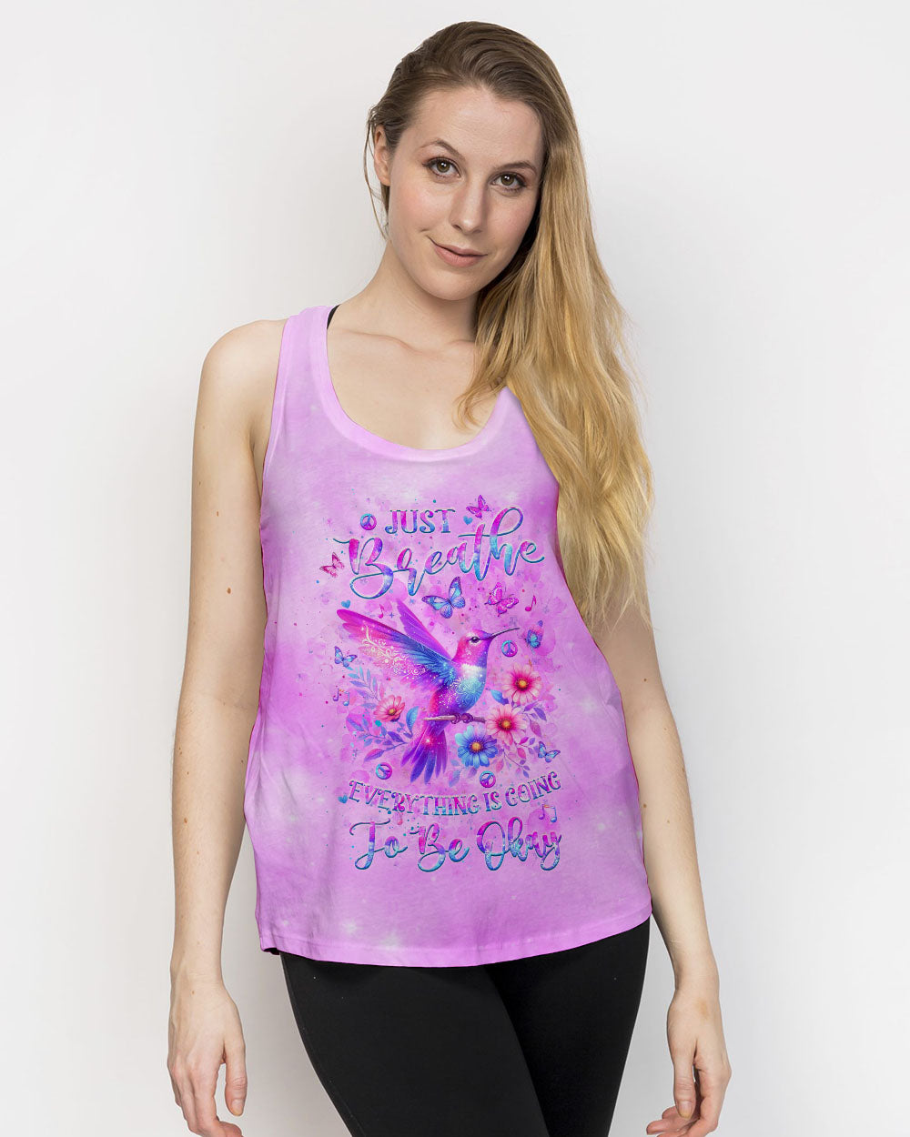 JUST BREATHE HUMMINGBIRD ALL OVER PRINT - YHLT1505241