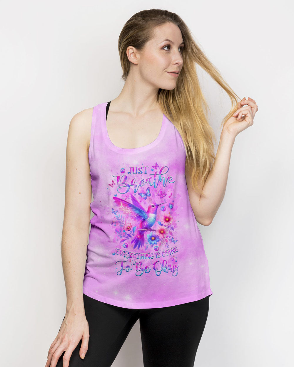 JUST BREATHE HUMMINGBIRD ALL OVER PRINT - YHLT1505241