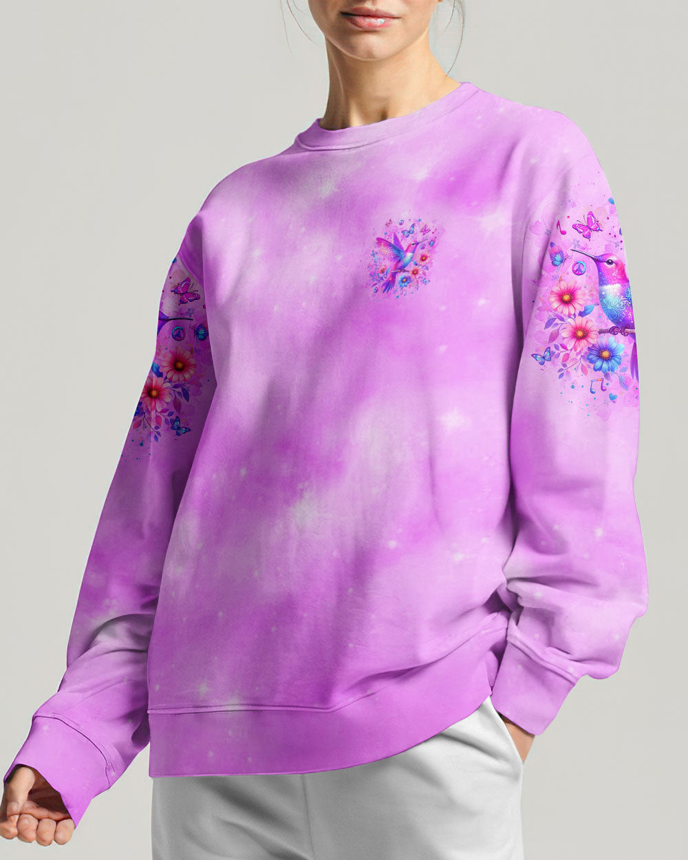 JUST BREATHE HUMMINGBIRD ALL OVER PRINT - YHLT1505241