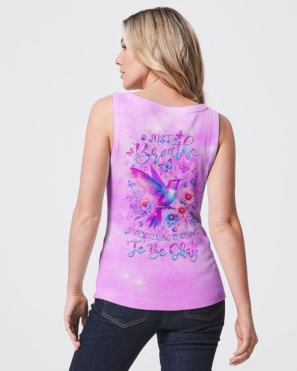 JUST BREATHE HUMMINGBIRD ALL OVER PRINT - YHLT1505241