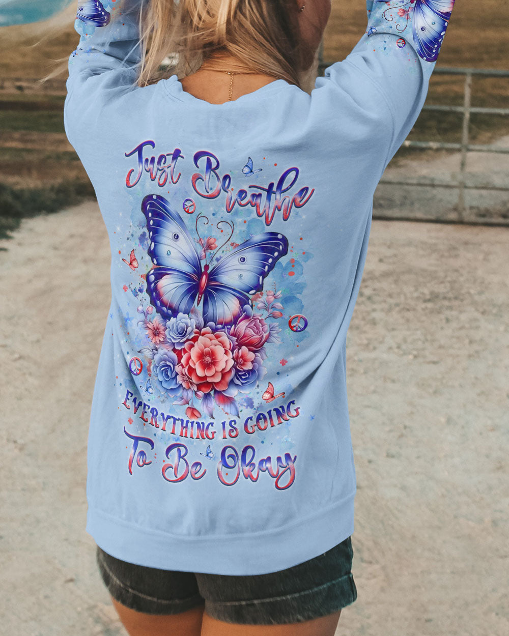 JUST BREATHE BUTTERFLY ALL OVER PRINT - YHLT1507243