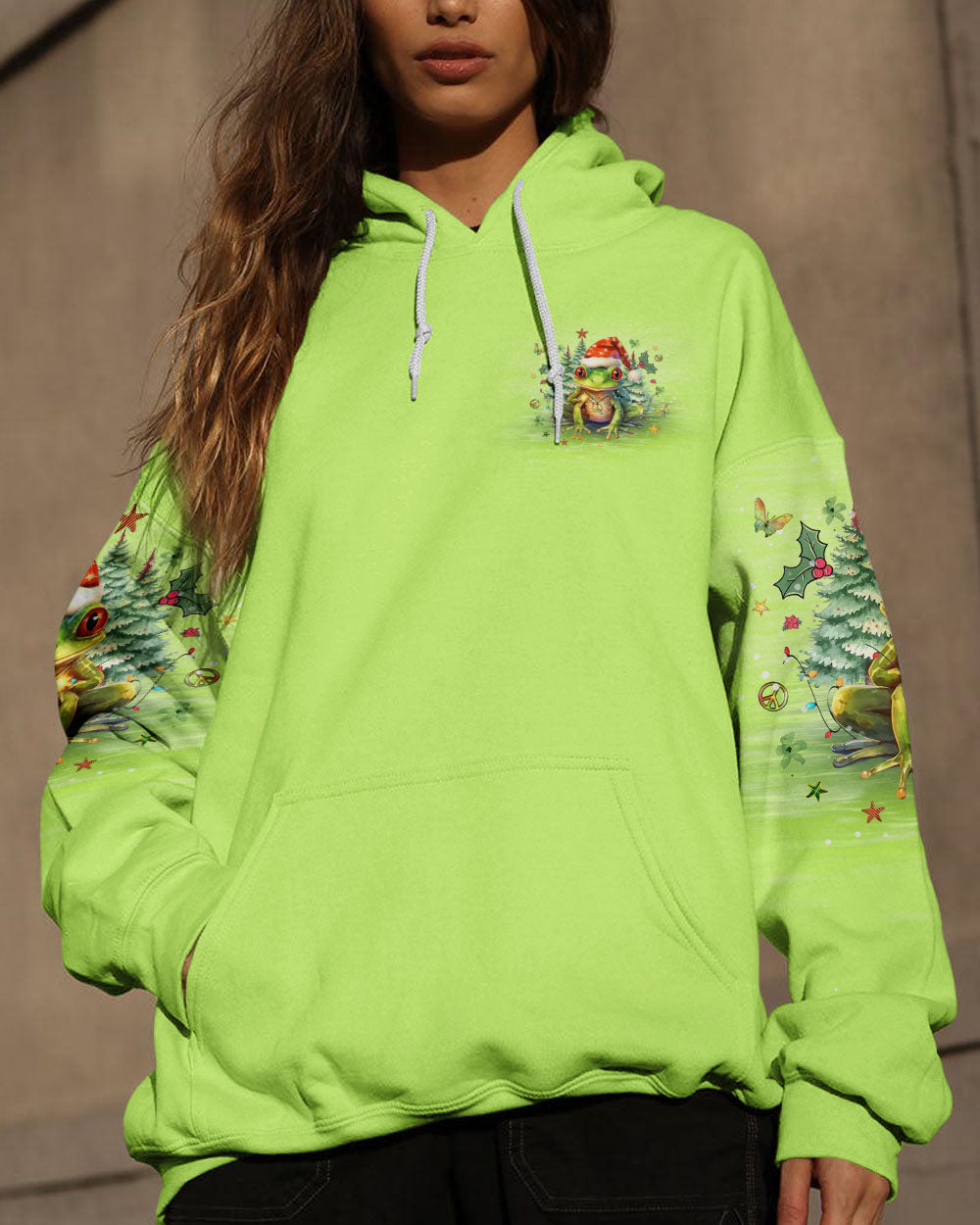 BE YOU THE WORLD WILL ADJUST CHRISTMAS FROG ALL OVER PRINT - YHLT1511231