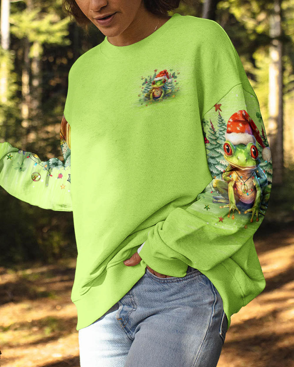 BE YOU THE WORLD WILL ADJUST CHRISTMAS FROG ALL OVER PRINT - YHLT1511231