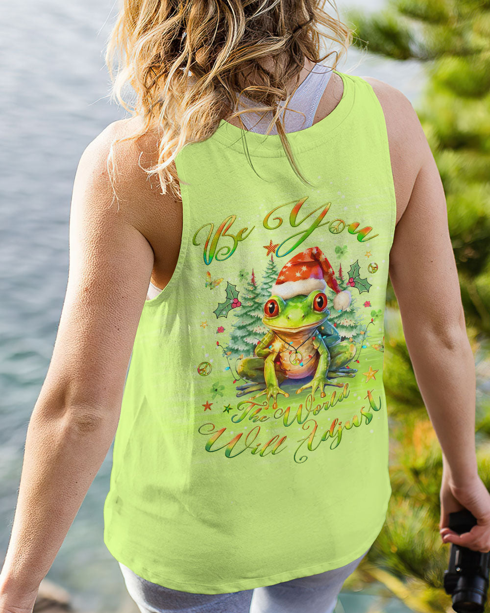 BE YOU THE WORLD WILL ADJUST CHRISTMAS FROG ALL OVER PRINT - YHLT1511231