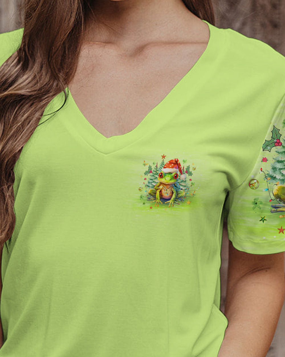 BE YOU THE WORLD WILL ADJUST CHRISTMAS FROG ALL OVER PRINT - YHLT1511231