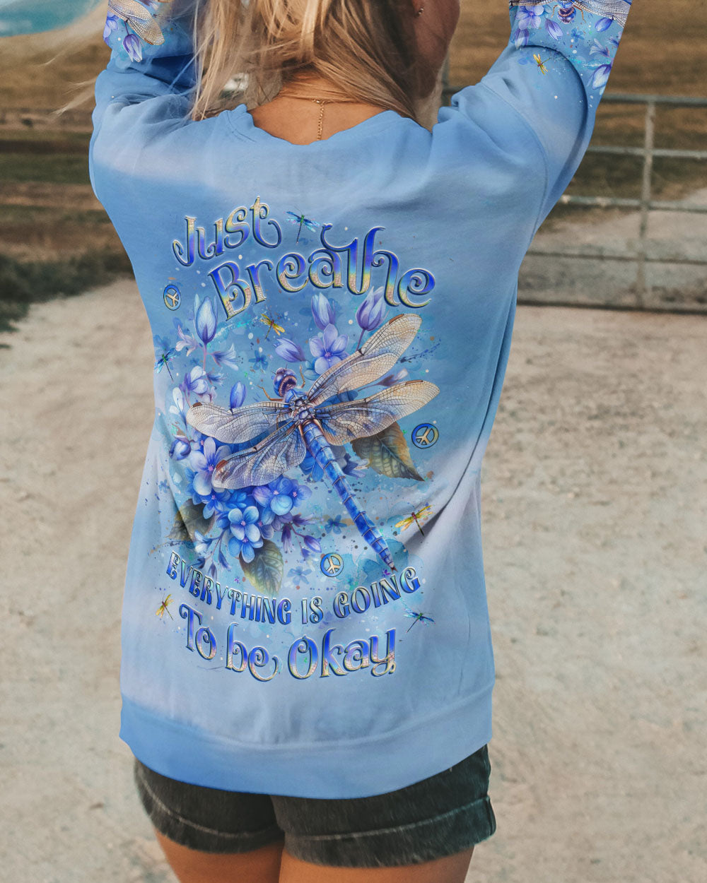 JUST BREATHE BUTTERFLY ALL OVER PRINT - YHLT1511241