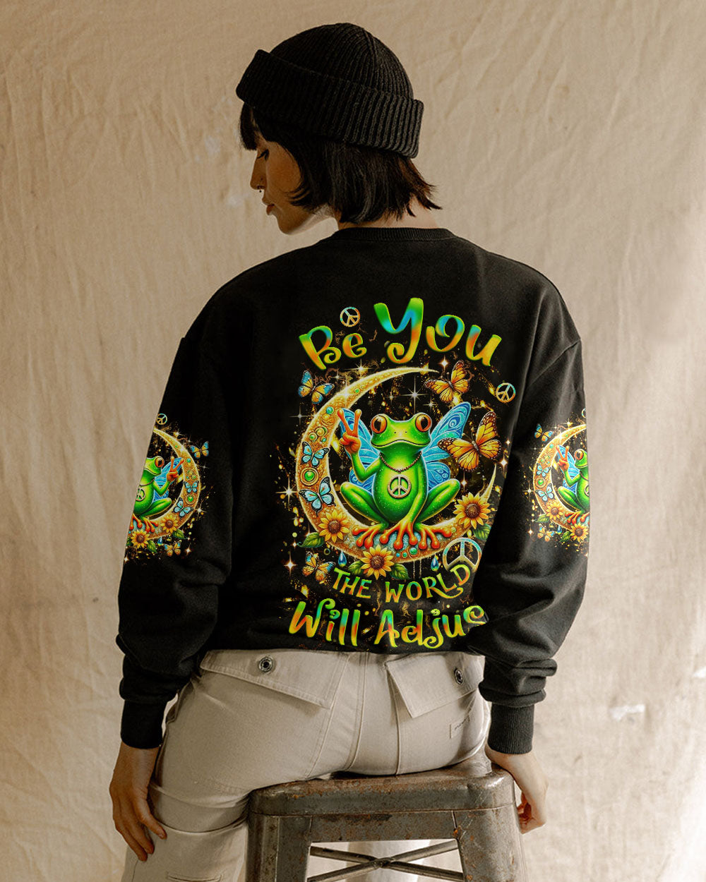 BE YOU THE WORLD WILL ADJUST FROG ALL OVER PRINT - YHLT1601253