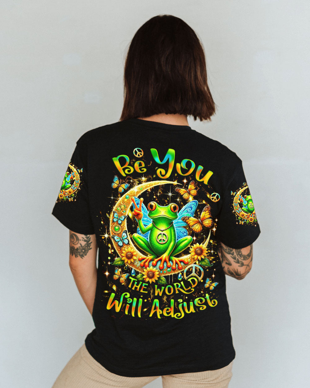BE YOU THE WORLD WILL ADJUST FROG ALL OVER PRINT - YHLT1601253