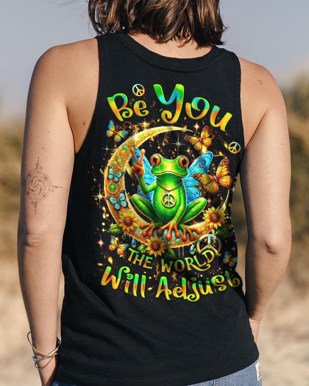 BE YOU THE WORLD WILL ADJUST FROG ALL OVER PRINT - YHLT1601253