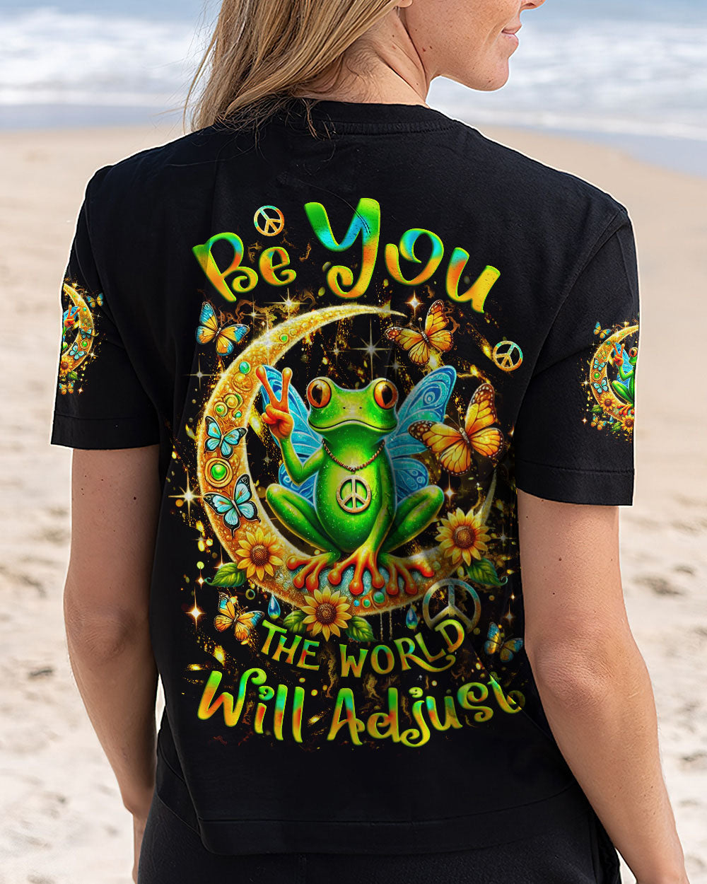 BE YOU THE WORLD WILL ADJUST FROG ALL OVER PRINT - YHLT1601253