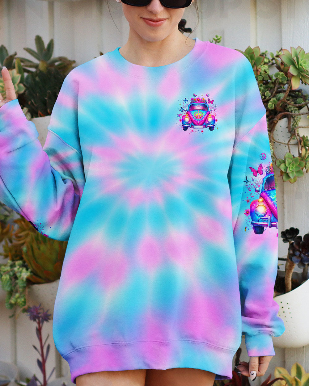RUNNING AGAINST THE WIND CAR TIE DYE ALL OVER PRINT - YHLT1604251