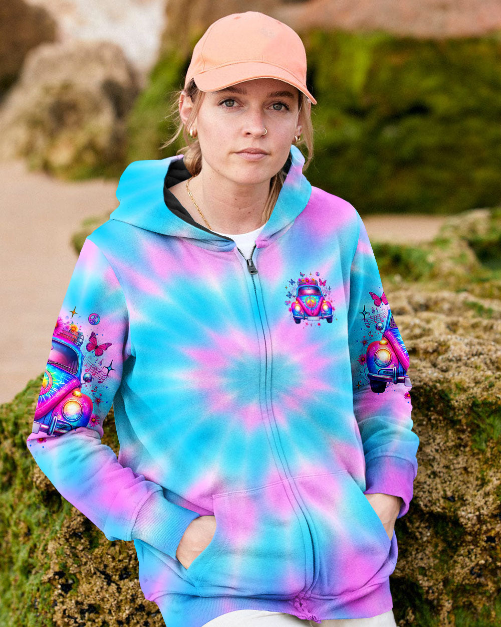 RUNNING AGAINST THE WIND CAR TIE DYE ALL OVER PRINT - YHLT1604251