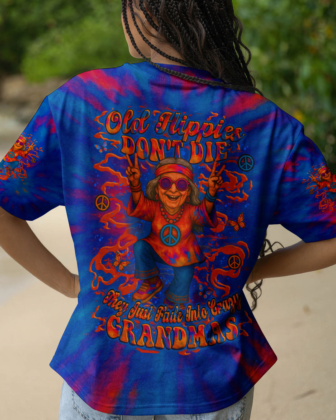 OLD HIPPIES DON'T DIE HIPPIE GRANDMAS ALL OVER PRINT - YHLT1806252