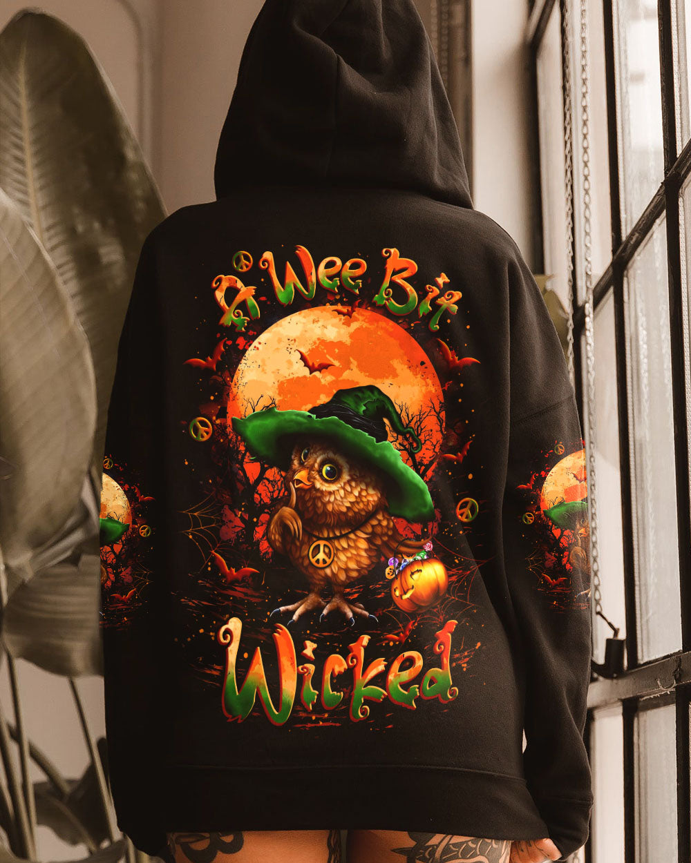 A WEE BIT WICKED HALLOWEEN OWL ALL OVER PRINT - YHLT1809252