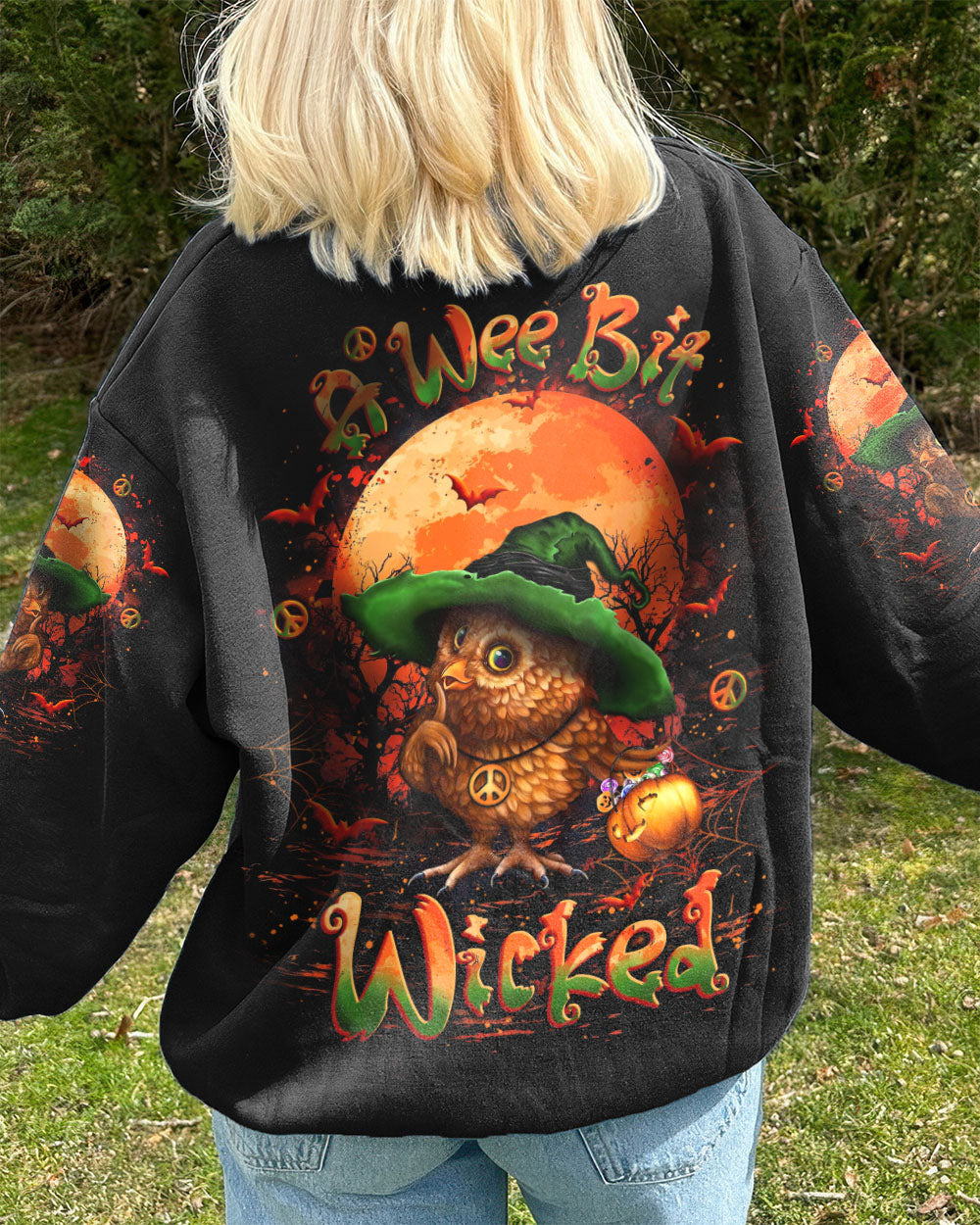 A WEE BIT WICKED HALLOWEEN OWL ALL OVER PRINT - YHLT1809252