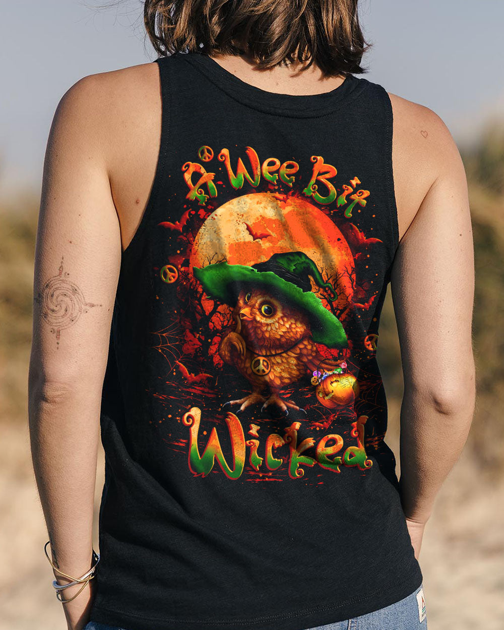 A WEE BIT WICKED HALLOWEEN OWL ALL OVER PRINT - YHLT1809252