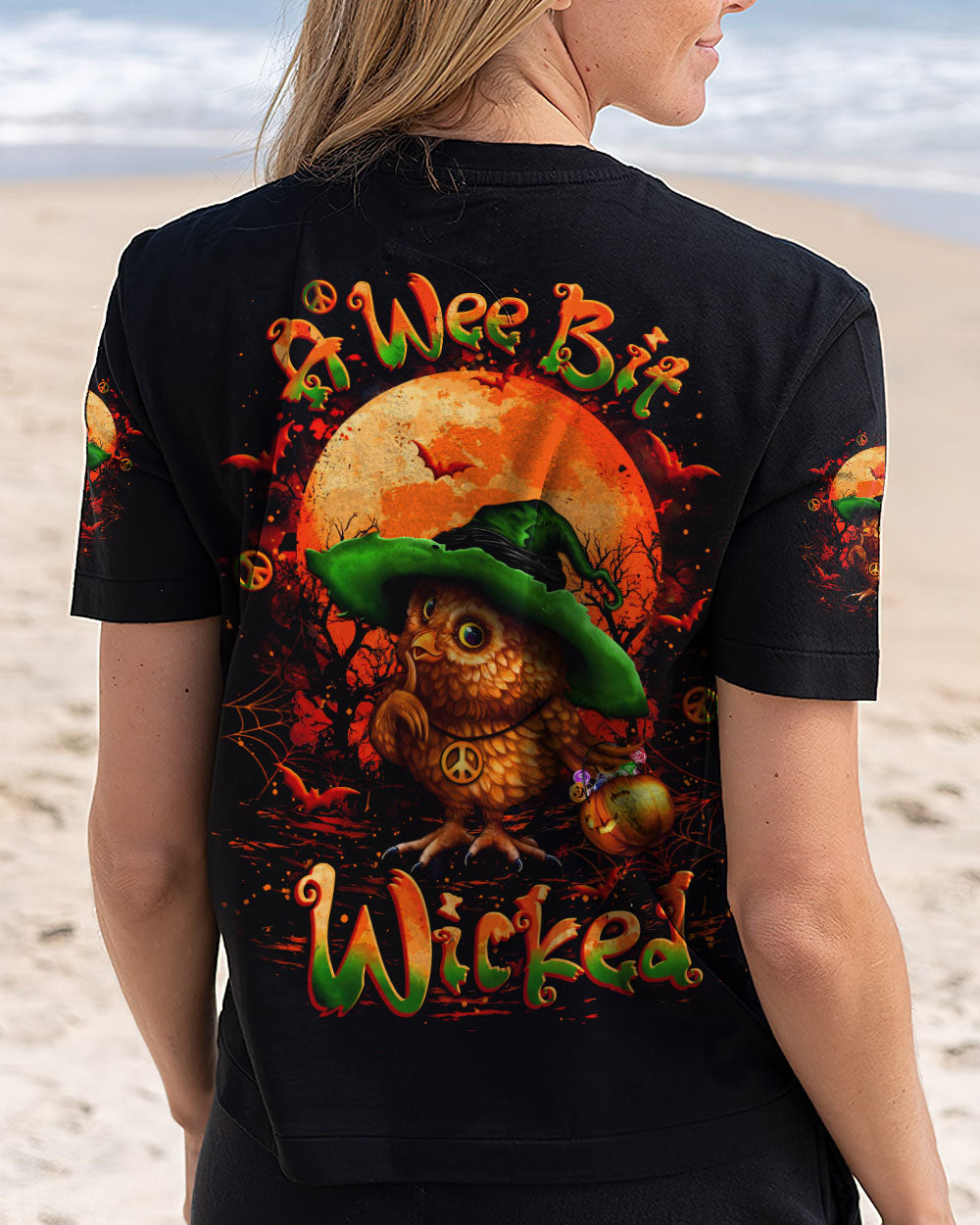 A WEE BIT WICKED HALLOWEEN OWL ALL OVER PRINT - YHLT1809252