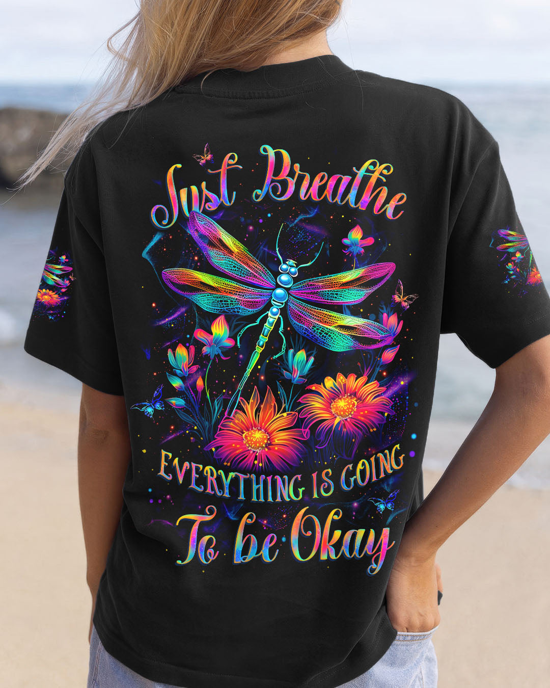 JUST BREATHE DRAGONFLY ALL OVER PRINT - YHLT1811253