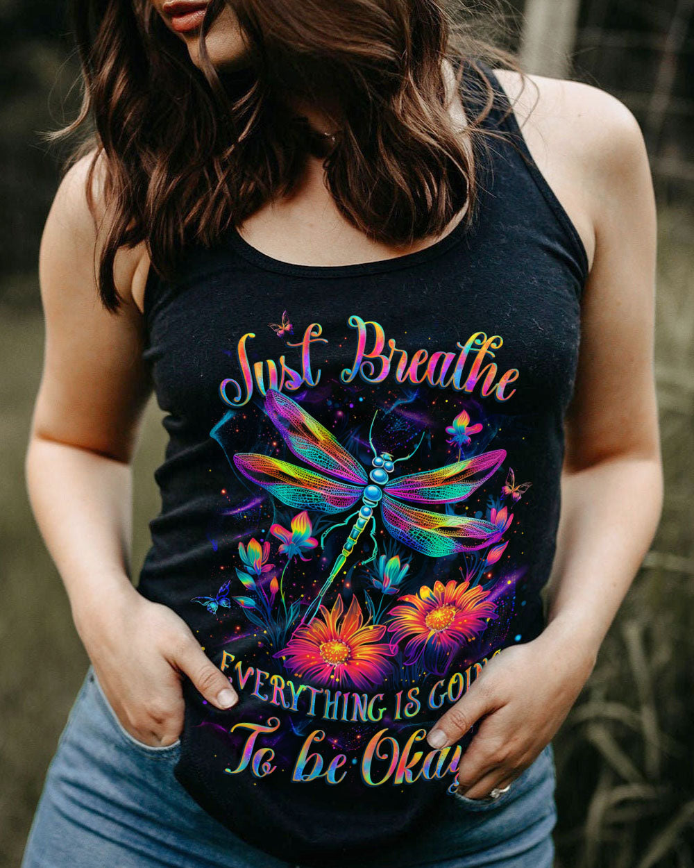 JUST BREATHE DRAGONFLY ALL OVER PRINT - YHLT1811253