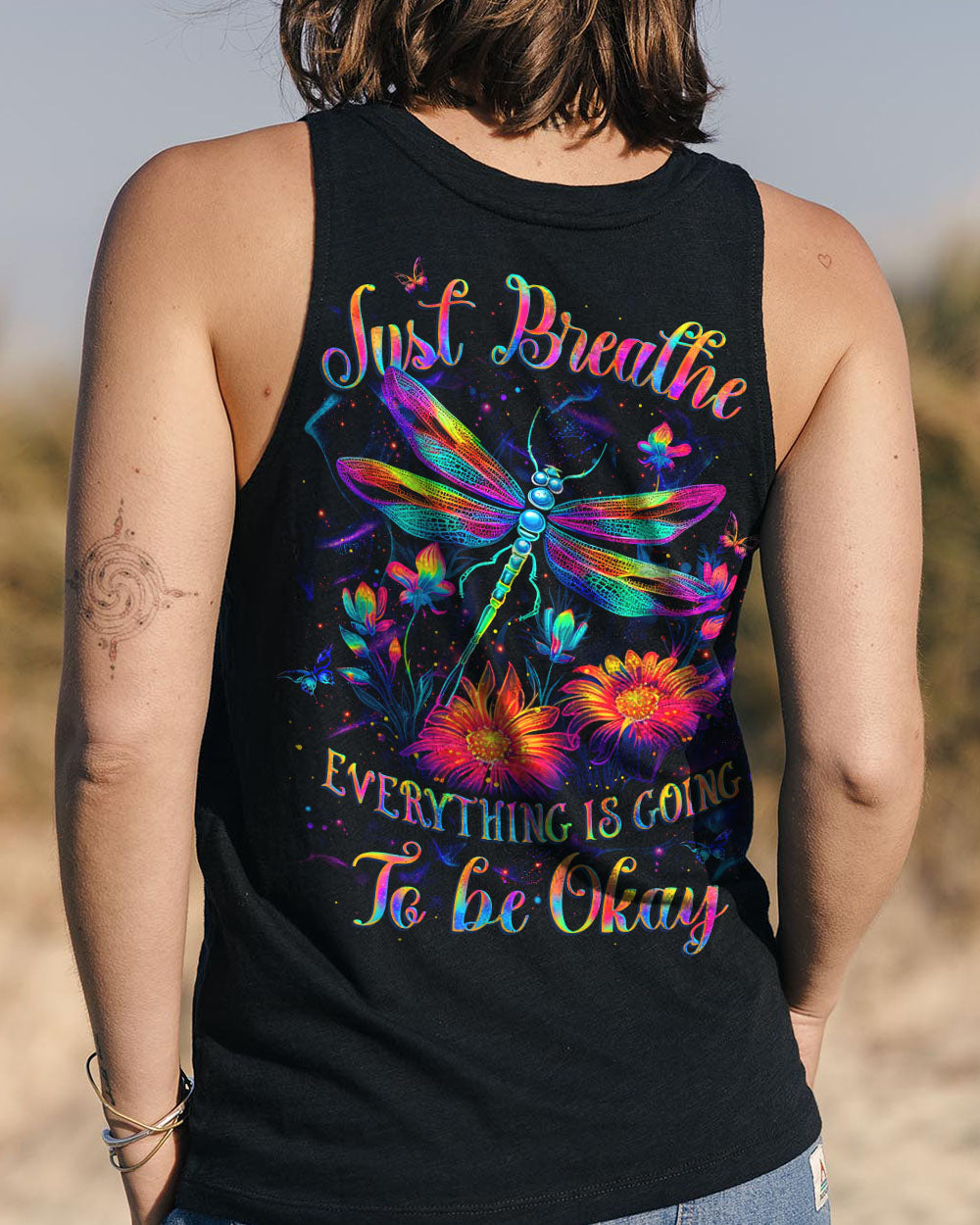 JUST BREATHE DRAGONFLY ALL OVER PRINT - YHLT1811253