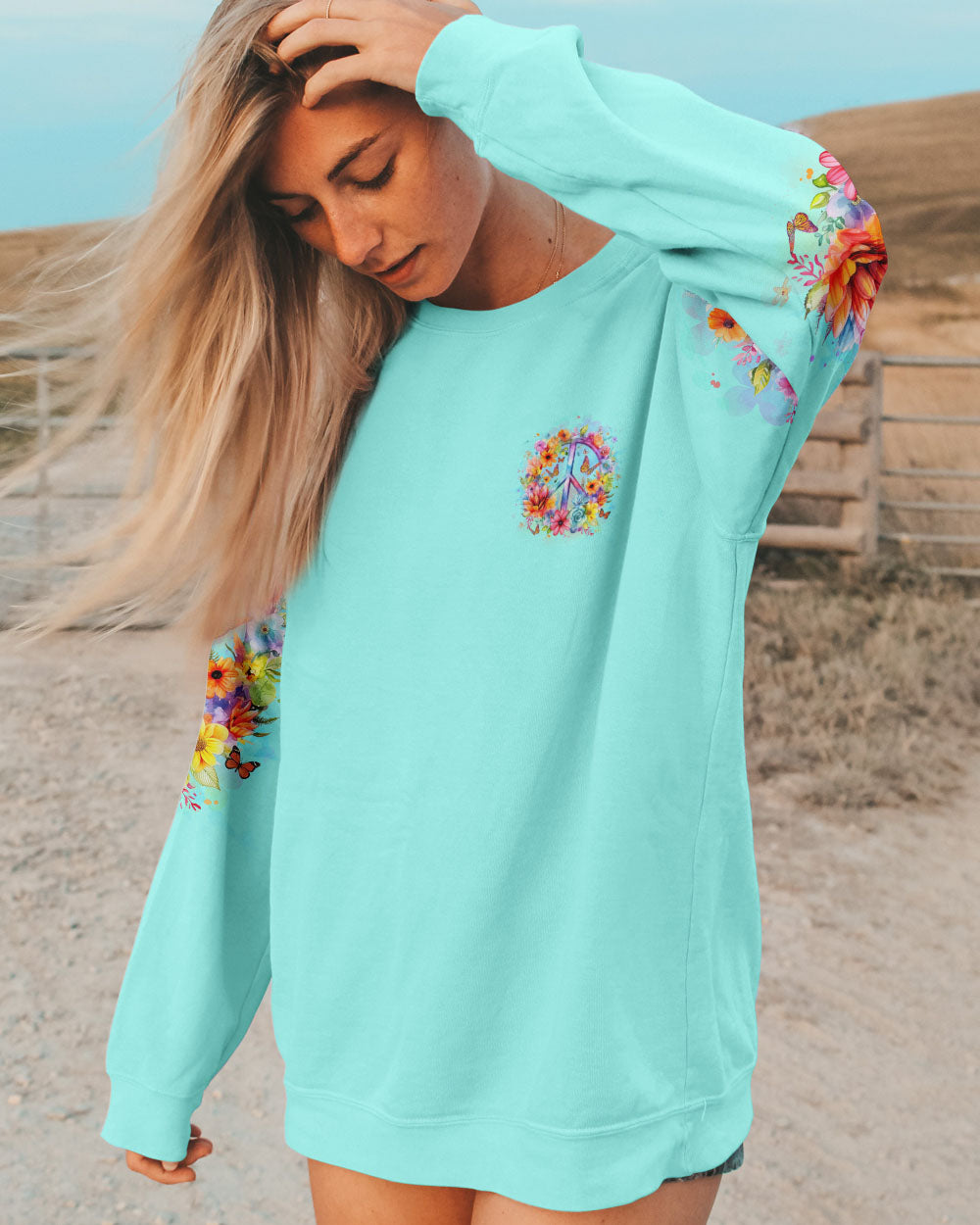 OLD HIPPIES PEACE SIGN ALL OVER PRINT - YHLT181223
