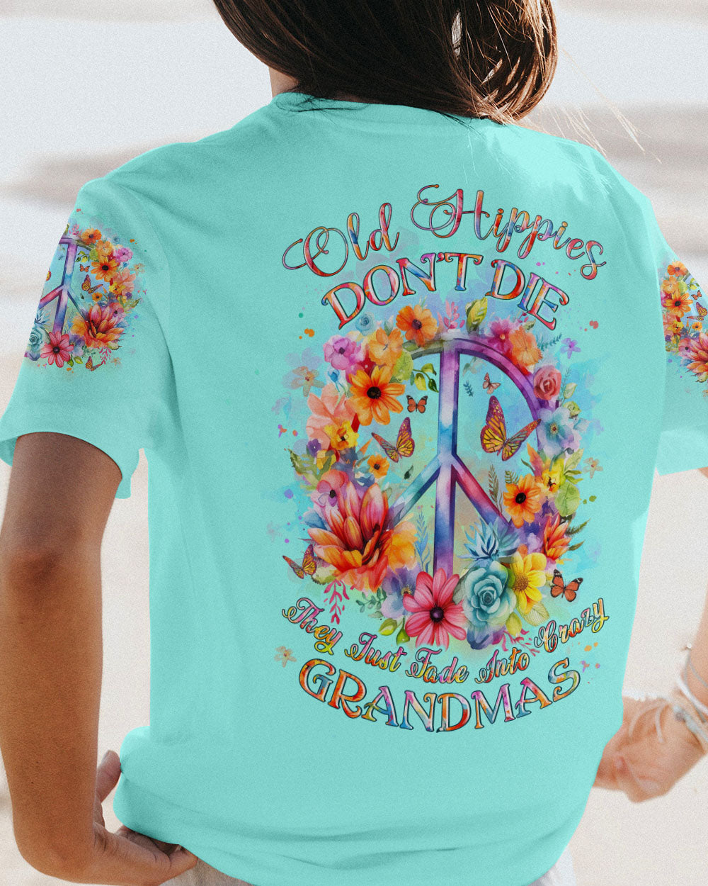 OLD HIPPIES PEACE SIGN ALL OVER PRINT - YHLT181223