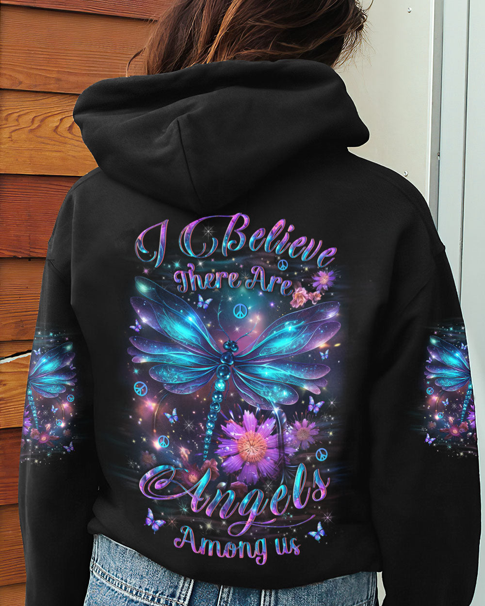 I BELIEVE THERE ARE ANGELS AMONG US DRAGONFLY ALL OVER PRINT - YHLT1902242