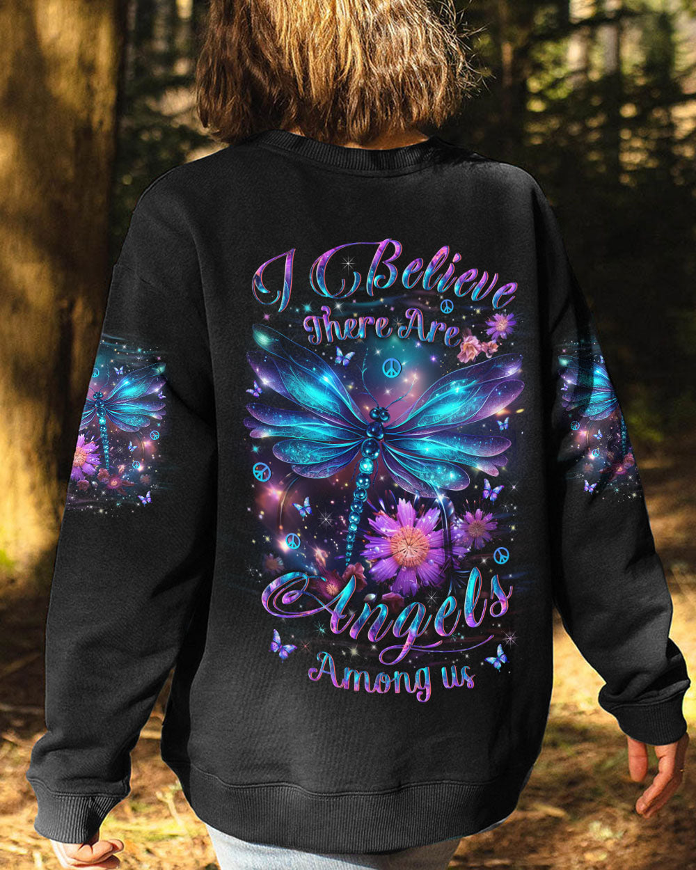 I BELIEVE THERE ARE ANGELS AMONG US DRAGONFLY ALL OVER PRINT - YHLT1902242