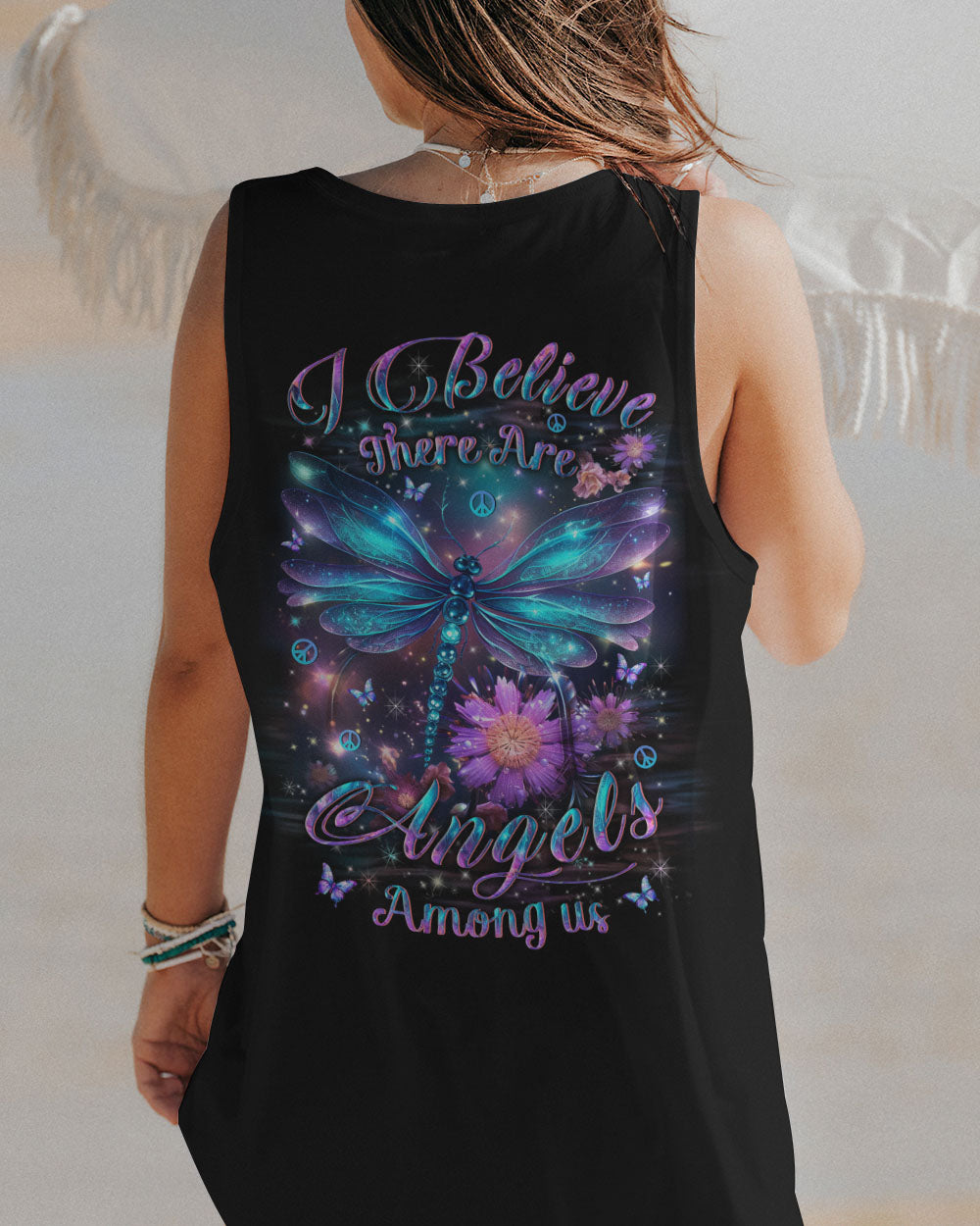 I BELIEVE THERE ARE ANGELS AMONG US DRAGONFLY ALL OVER PRINT - YHLT1902242