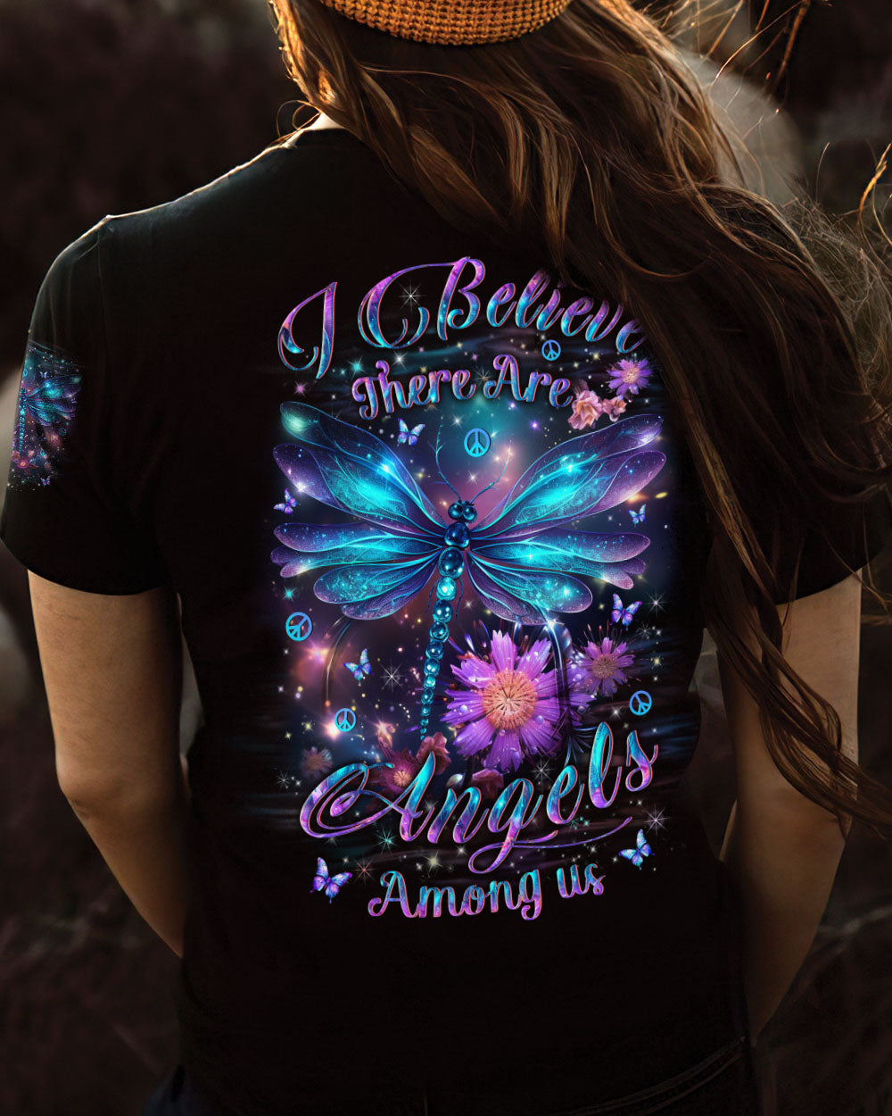 I BELIEVE THERE ARE ANGELS AMONG US DRAGONFLY ALL OVER PRINT - YHLT1902242