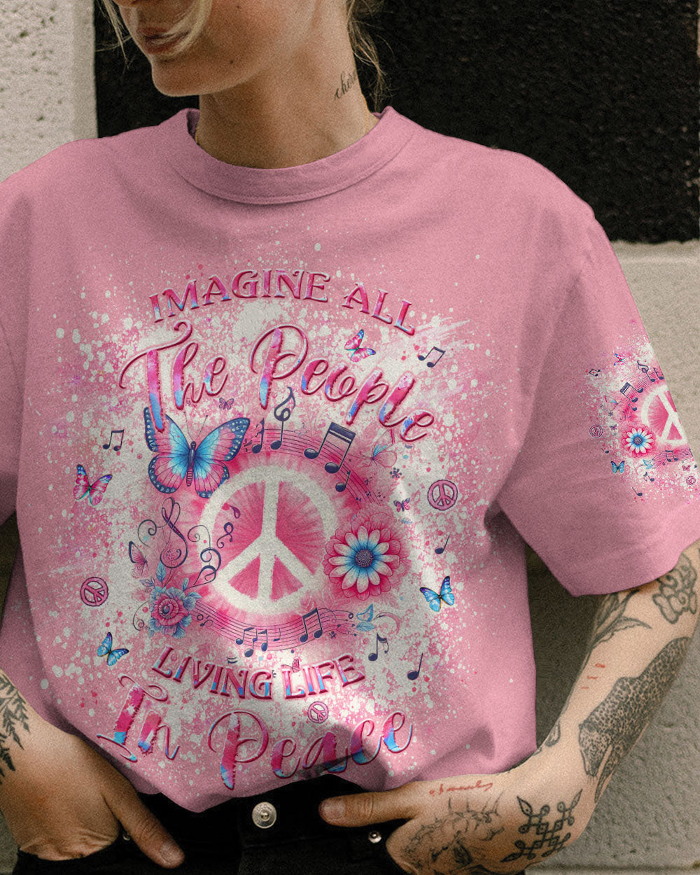 IMAGINE ALL THE PEOPLE LIVING LIFE IN PEACE ALL OVER PRINT - YHLT1904241