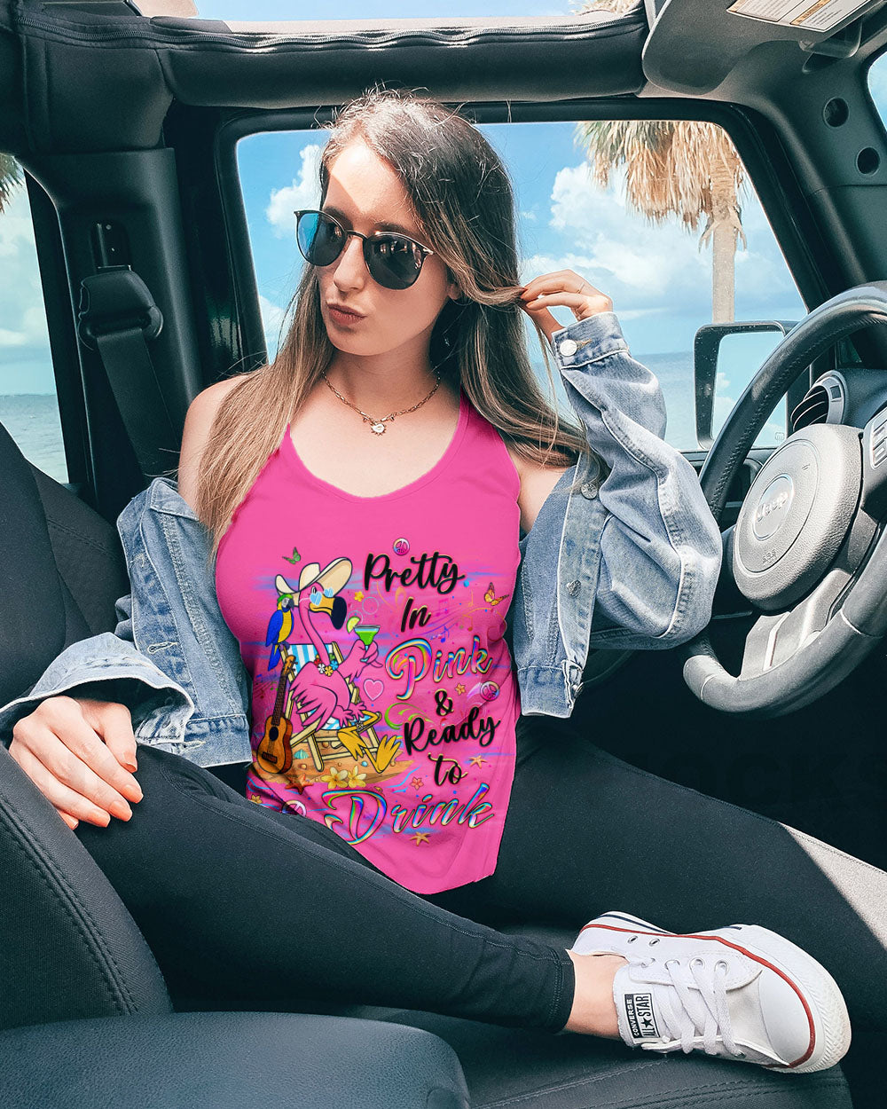 PRETTY IN PINK FLAMINGO ALL OVER PRINT - YHLT1906241