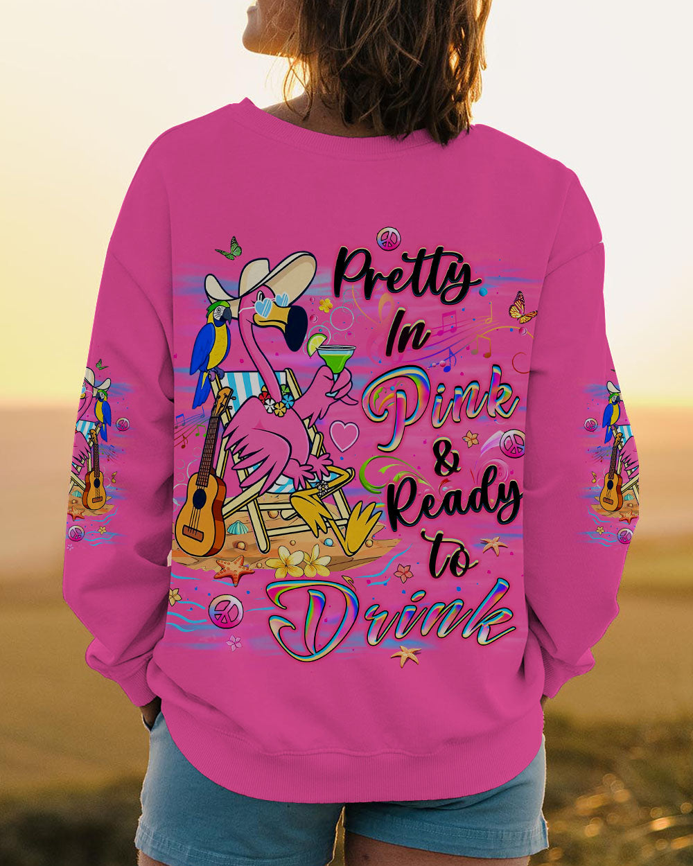 PRETTY IN PINK FLAMINGO ALL OVER PRINT - YHLT1906241