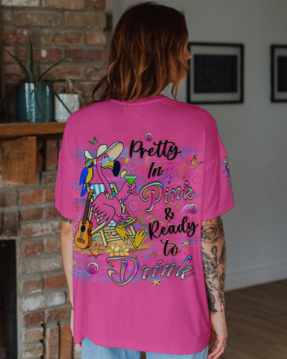 PRETTY IN PINK FLAMINGO ALL OVER PRINT - YHLT1906241