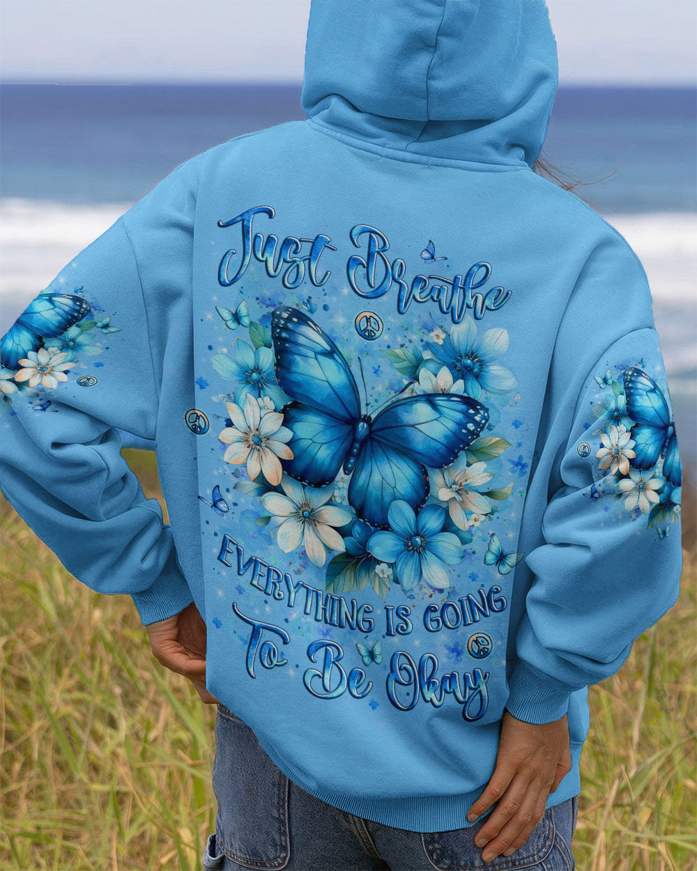 JUST BREATHE BUTTERFLY ALL OVER PRINT - YHLT1909251