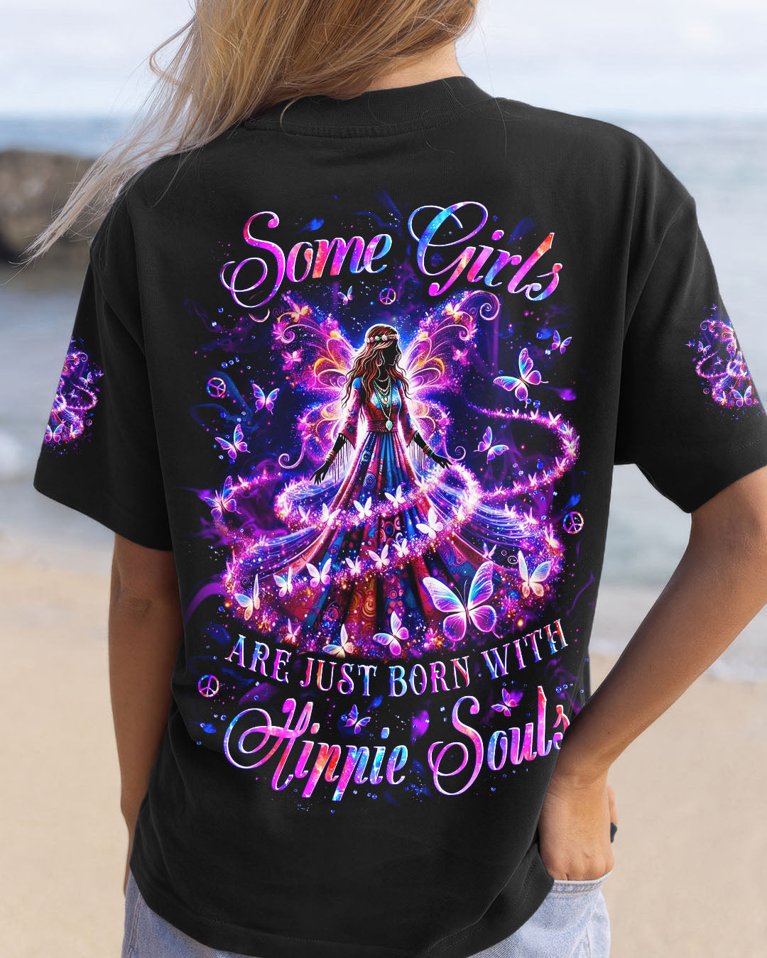 SOME GIRLS ARE JUST BORN WITH HIPPIE SOULS ALL OVER PRINT - YHLT1911251