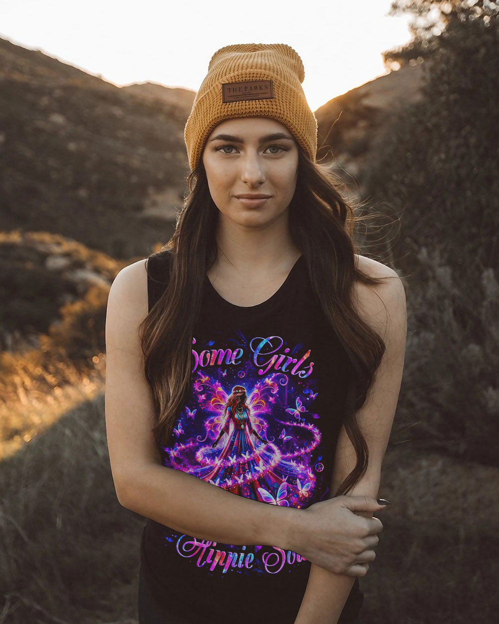 SOME GIRLS ARE JUST BORN WITH HIPPIE SOULS ALL OVER PRINT - YHLT1911251