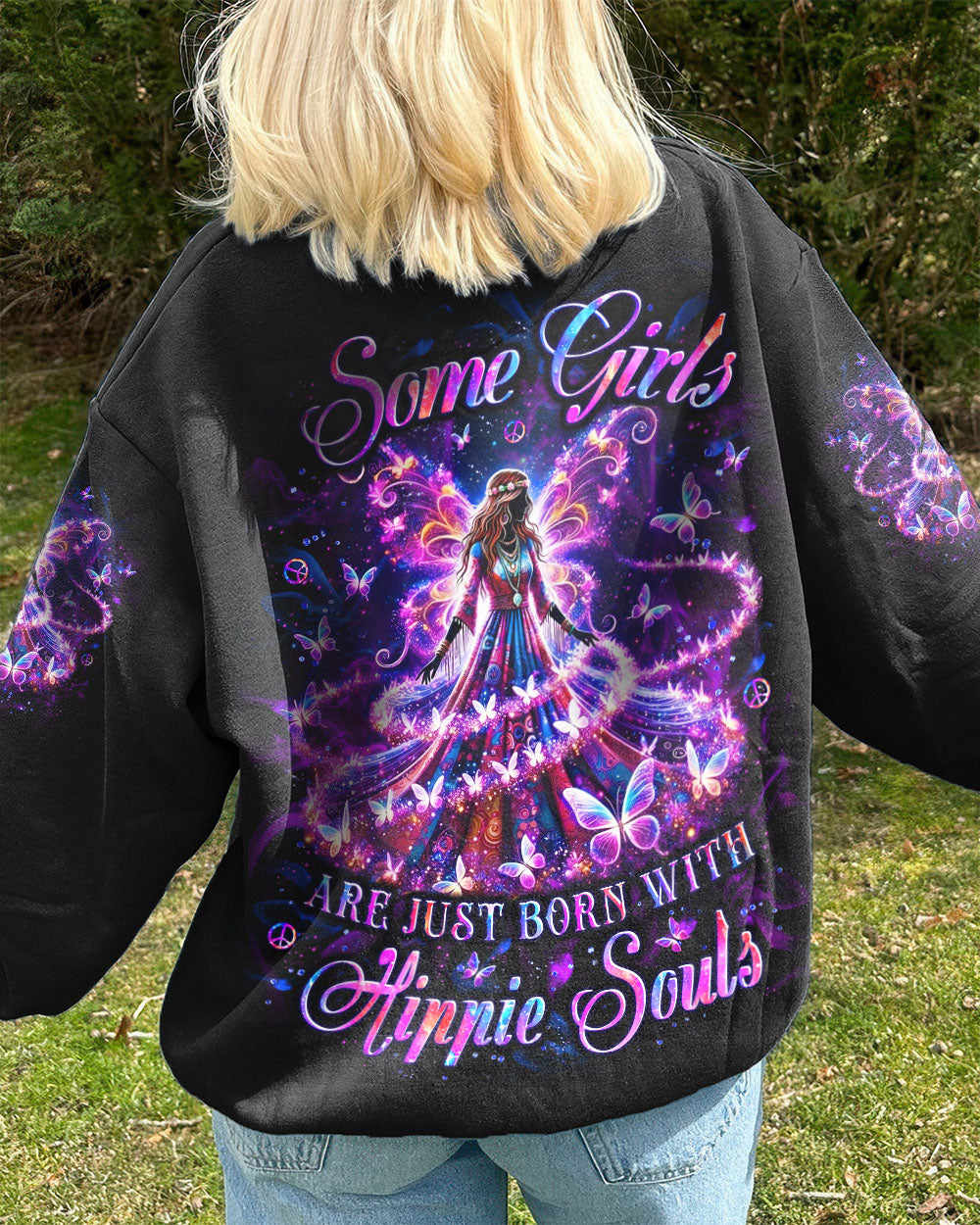 SOME GIRLS ARE JUST BORN WITH HIPPIE SOULS ALL OVER PRINT - YHLT1911251