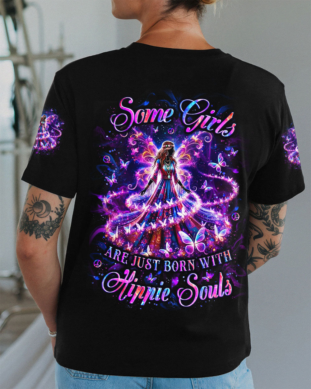 SOME GIRLS ARE JUST BORN WITH HIPPIE SOULS ALL OVER PRINT - YHLT1911251