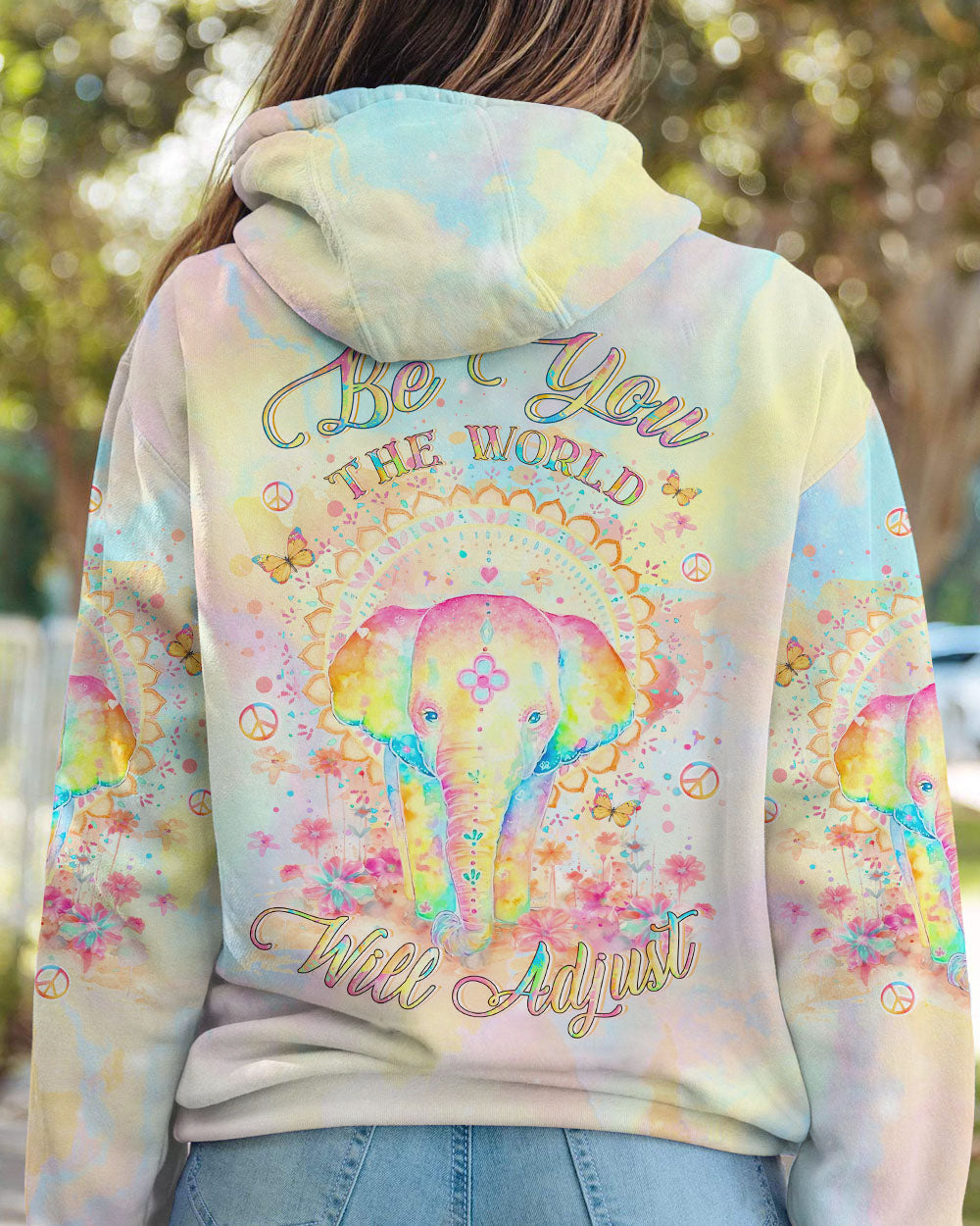 BE YOU THE WORLD WILL ADJUST ELEPHANT ALL OVER PRINT - YHLT1912233