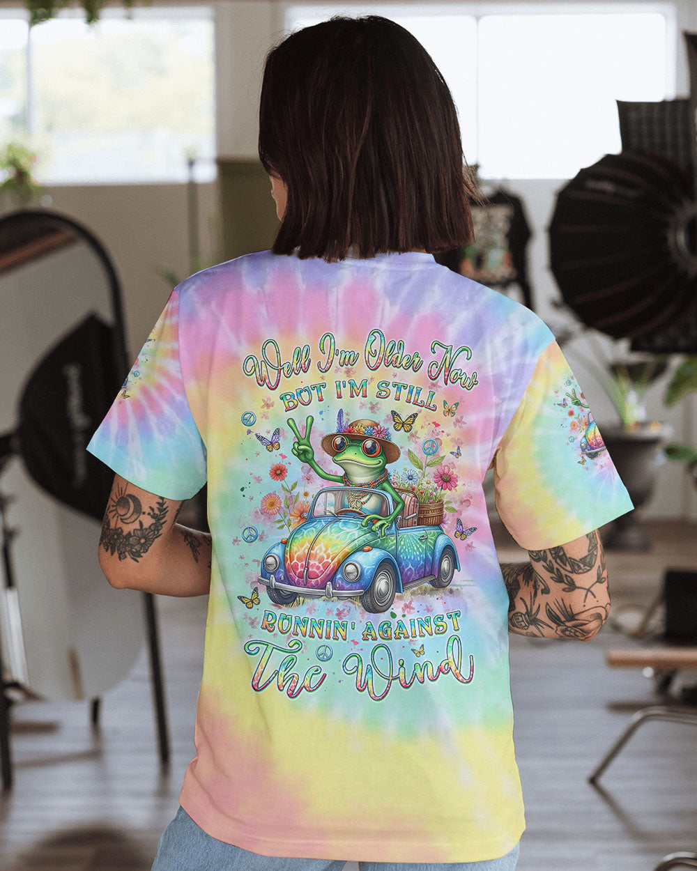 RUNNING AGAINST THE WIND FROG ALL OVER PRINT - YHLT2002241
