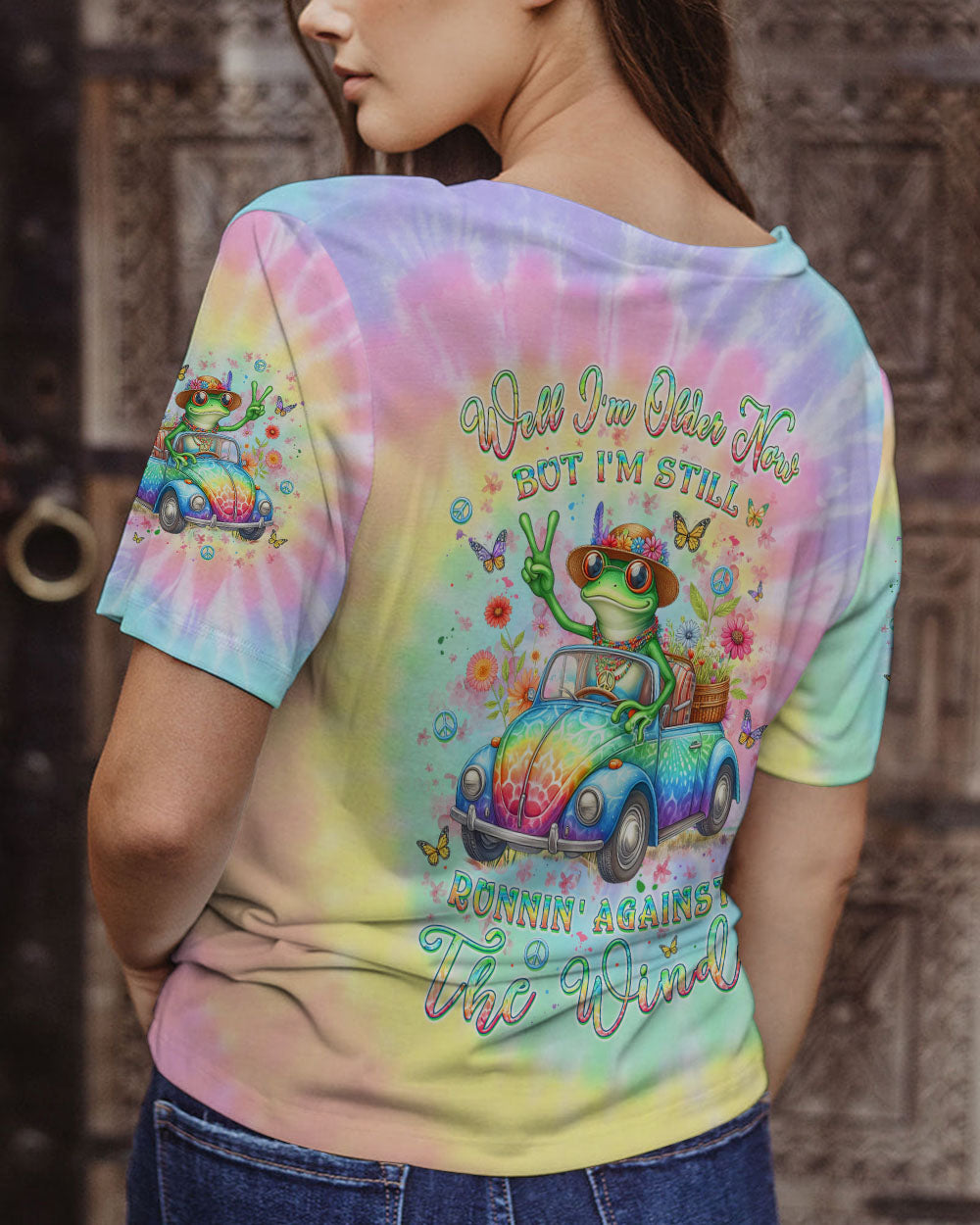 RUNNING AGAINST THE WIND FROG ALL OVER PRINT - YHLT2002241