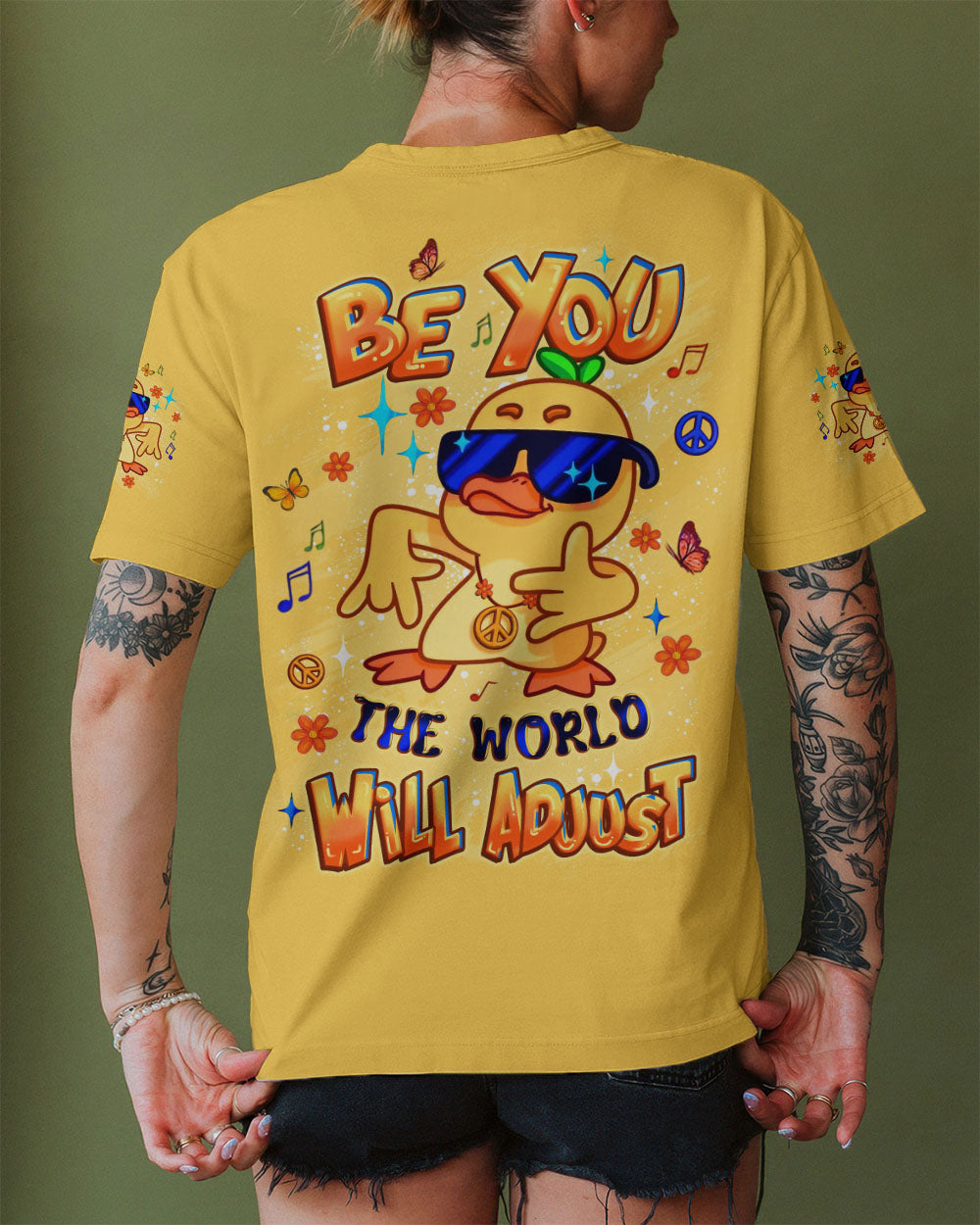 BE YOU THE WORLD WILL ADJUST DUCK ALL OVER PRINT - YHLT2008251