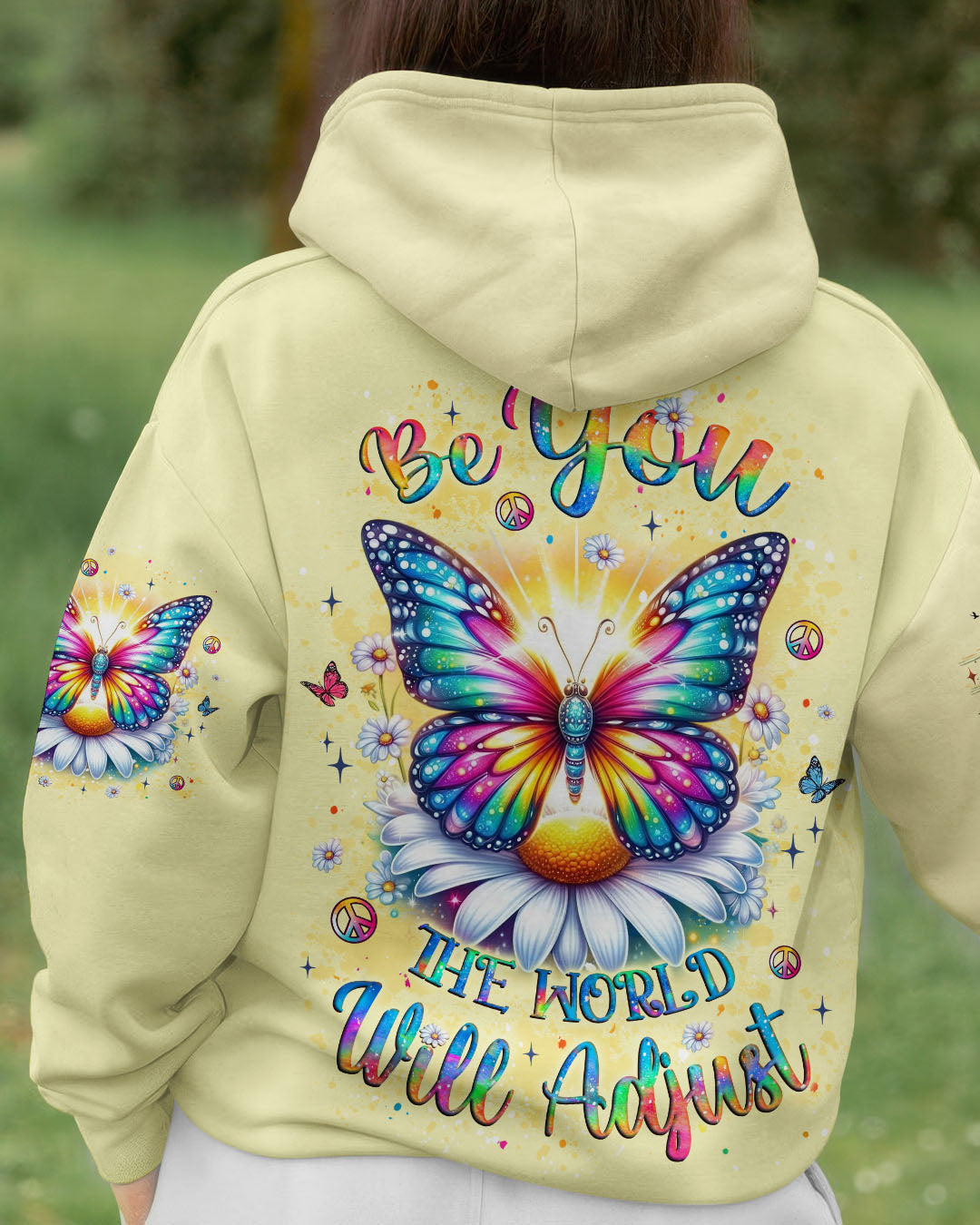BE YOU THE WORLD WILL ADJUST BUTTERFLY ALL OVER PRINT - YHLT2011251